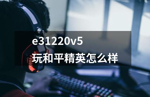 e31220v5玩和平精英怎么样-第1张-游戏信息-龙启网