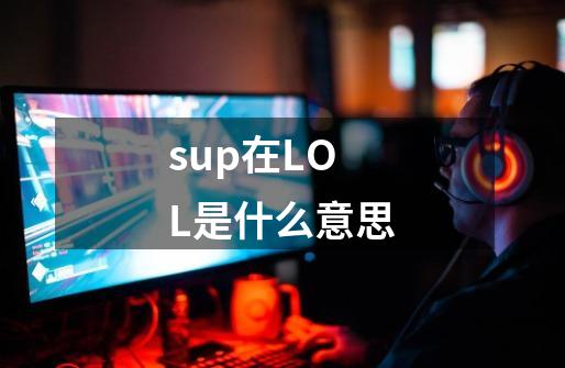 sup在LOL是什么意思-第1张-游戏信息-龙启网