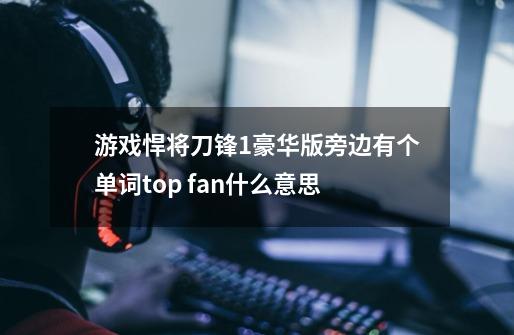 游戏悍将刀锋1豪华版旁边有个单词top fan什么意思-第1张-游戏信息-龙启网