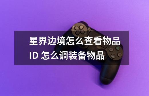 星界边境怎么查看物品ID 怎么调装备物品-第1张-游戏信息-龙启网