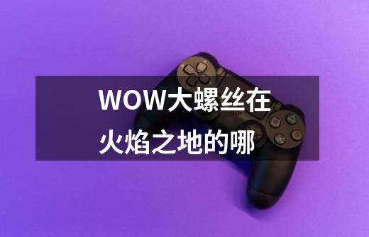 WOW大螺丝在火焰之地的哪-第1张-游戏信息-龙启网