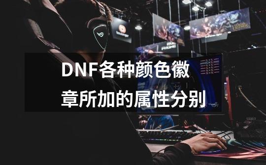 DNF各种颜色徽章所加的属性分别-第1张-游戏信息-龙启网