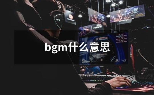 bgm什么意思-第1张-游戏信息-龙启网