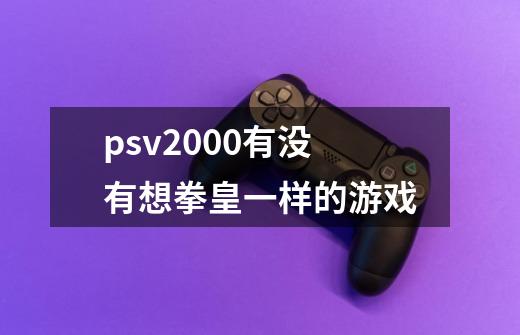 psv2000有没有想拳皇一样的游戏-第1张-游戏信息-龙启网