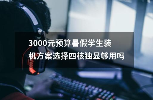 3000元预算暑假学生装机方案选择四核独显够用吗-第1张-游戏信息-龙启网