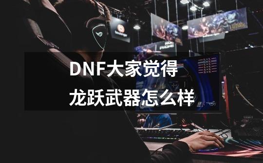 DNF大家觉得龙跃武器怎么样-第1张-游戏信息-龙启网