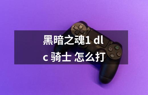 黑暗之魂1 dlc 骑士 怎么打-第1张-游戏信息-龙启网