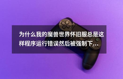 为什么我的魔兽世界怀旧服总是这样程序运行错误然后被强制下线啊，有什么办法可以解决吗-第1张-游戏信息-龙启网