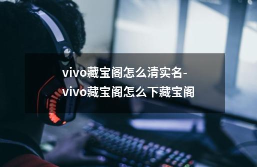 vivo藏宝阁怎么清实名-vivo藏宝阁怎么下藏宝阁-第1张-游戏信息-龙启网