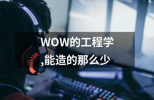 WOW的工程学,能造的那么少-第1张-游戏信息-龙启网