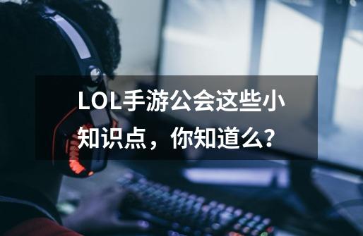 LOL手游公会这些小知识点，你知道么？-第1张-游戏信息-龙启网