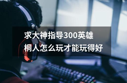 求大神指导300英雄桐人怎么玩才能玩得好-第1张-游戏信息-龙启网