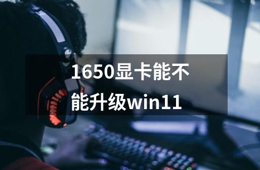 1650显卡能不能升级win11-第1张-游戏信息-龙启网