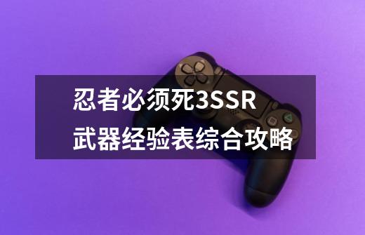 忍者必须死3SSR武器经验表综合攻略-第1张-游戏信息-龙启网