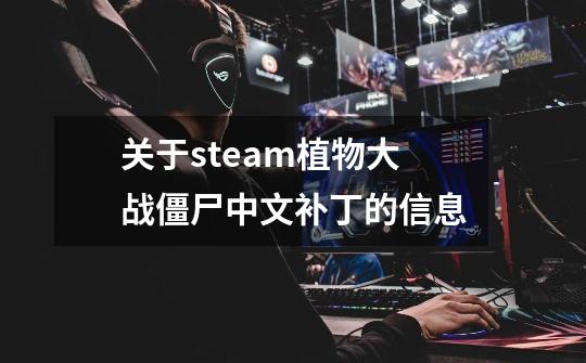 关于steam植物大战僵尸中文补丁的信息-第1张-游戏信息-龙启网