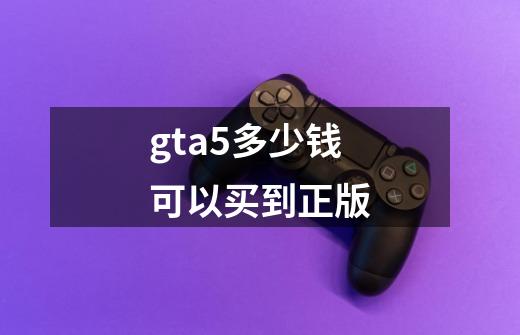 gta5多少钱可以买到正版-第1张-游戏信息-龙启网