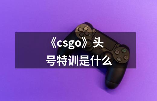 《csgo》头号特训是什么-第1张-游戏信息-龙启网