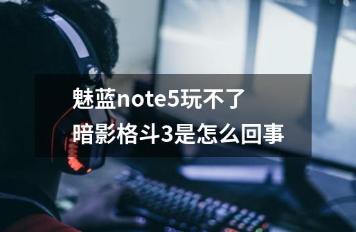 魅蓝note5玩不了暗影格斗3是怎么回事-第1张-游戏信息-龙启网