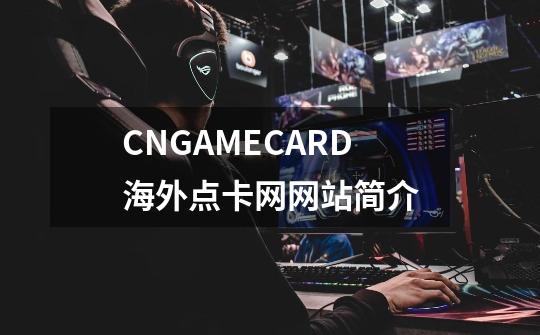 CNGAMECARD海外点卡网网站简介-第1张-游戏信息-龙启网