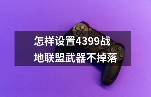 怎样设置4399战地联盟武器不掉落-第1张-游戏信息-龙启网