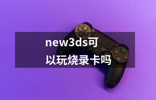 new3ds可以玩烧录卡吗-第1张-游戏信息-龙启网