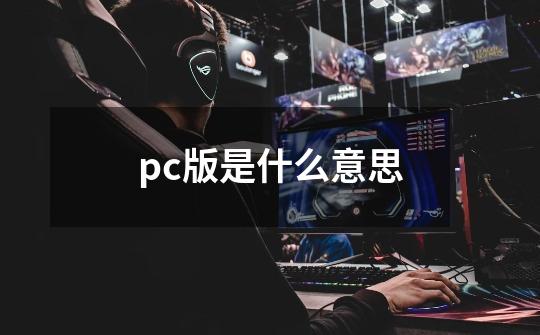 pc版是什么意思-第1张-游戏信息-龙启网