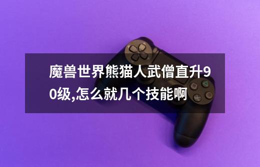 魔兽世界熊猫人武僧直升90级,怎么就几个技能啊-第1张-游戏信息-龙启网