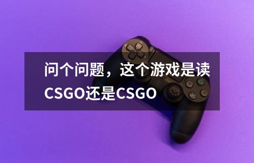 问个问题，这个游戏是读CSGO还是CSGO-第1张-游戏信息-龙启网