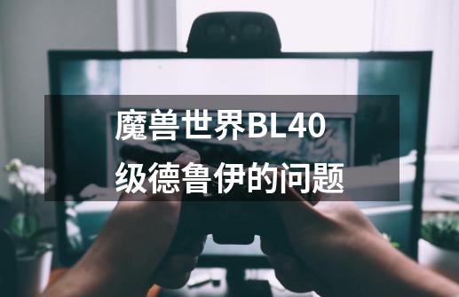 魔兽世界BL40级德鲁伊的问题-第1张-游戏信息-龙启网