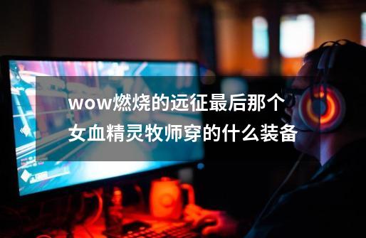 wow燃烧的远征最后那个女血精灵牧师穿的什么装备-第1张-游戏信息-龙启网