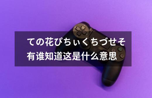 ての花ぴちぃくちづせそ有谁知道这是什么意思-第1张-游戏信息-龙启网