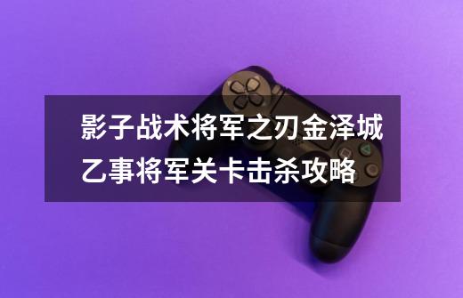 影子战术将军之刃金泽城乙事将军关卡击杀攻略-第1张-游戏信息-龙启网