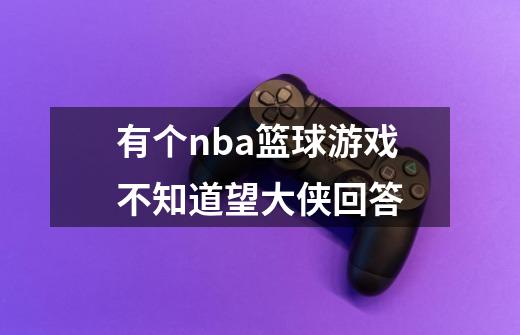 有个nba篮球游戏不知道望大侠回答-第1张-游戏信息-龙启网