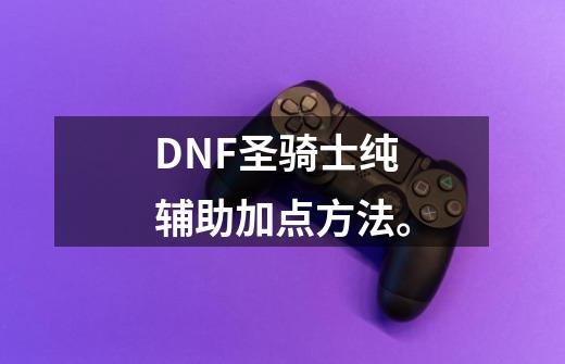 DNF圣骑士纯辅助加点方法。-第1张-游戏信息-龙启网