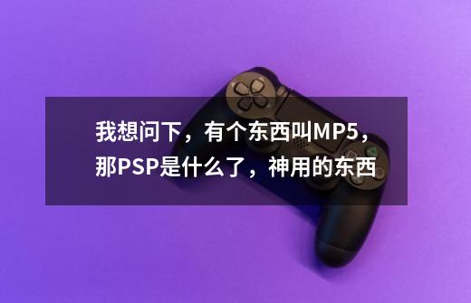 我想问下，有个东西叫MP5，那PSP是什么了，神用的东西-第1张-游戏信息-龙启网