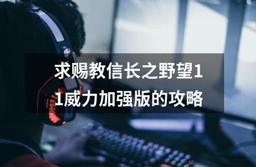 求赐教信长之野望11威力加强版的攻略-第1张-游戏信息-龙启网