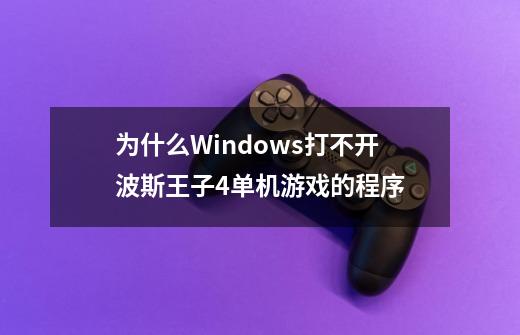 为什么Windows打不开波斯王子4单机游戏的程序-第1张-游戏信息-龙启网