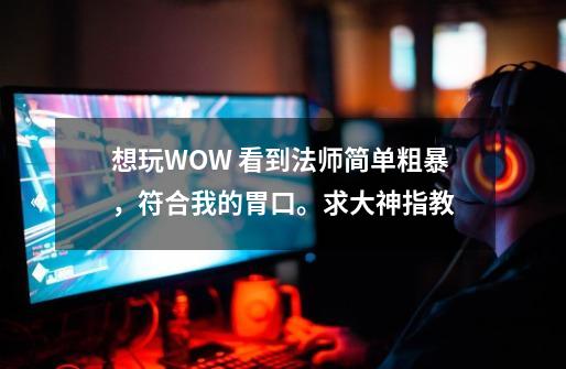 想玩WOW 看到法师简单粗暴，符合我的胃口。求大神指教-第1张-游戏信息-龙启网