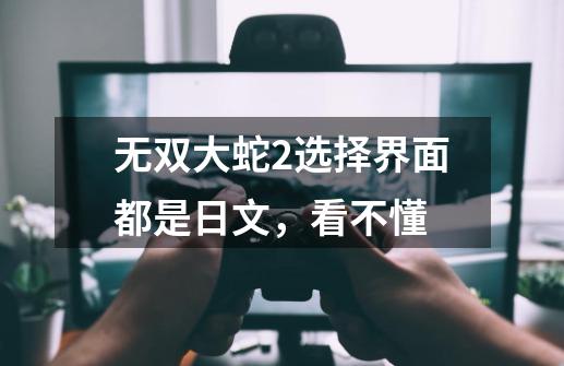 无双大蛇2选择界面都是日文，看不懂-第1张-游戏信息-龙启网