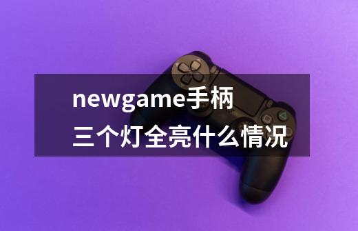 newgame手柄三个灯全亮什么情况-第1张-游戏信息-龙启网