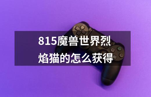 8.15魔兽世界烈焰猫的怎么获得-第1张-游戏信息-龙启网