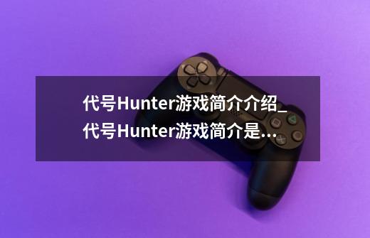 代号Hunter游戏简介介绍_代号Hunter游戏简介是什么-第1张-游戏信息-龙启网