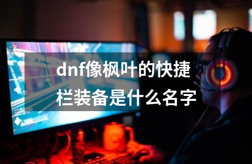 dnf像枫叶的快捷栏装备是什么名字-第1张-游戏信息-龙启网