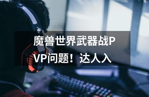 魔兽世界武器战PVP问题！达人入-第1张-游戏信息-龙启网