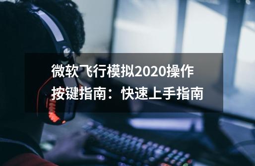 微软飞行模拟2020操作按键指南：快速上手指南-第1张-游戏信息-龙启网