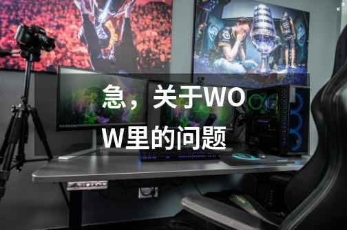 急，关于WOW里的问题-第1张-游戏信息-龙启网