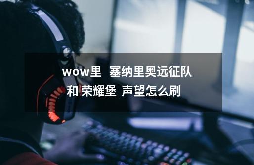 wow里   塞纳里奥远征队  和 荣耀堡  声望怎么刷-第1张-游戏信息-龙启网