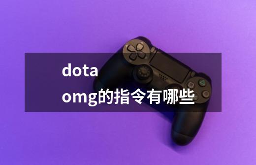 dota omg的指令有哪些-第1张-游戏信息-龙启网