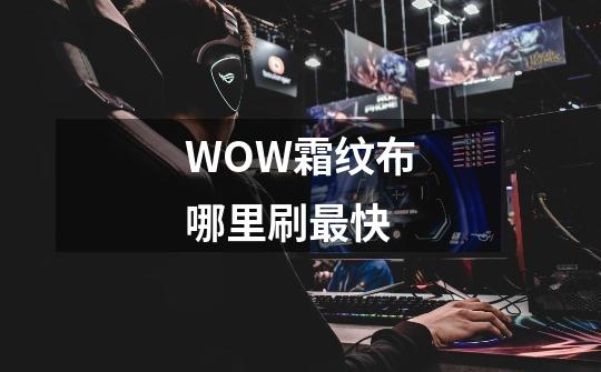 WOW霜纹布哪里刷最快-第1张-游戏信息-龙启网