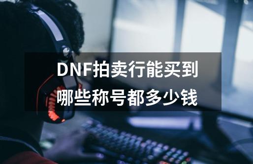 DNF拍卖行能买到哪些称号都多少钱-第1张-游戏信息-龙启网